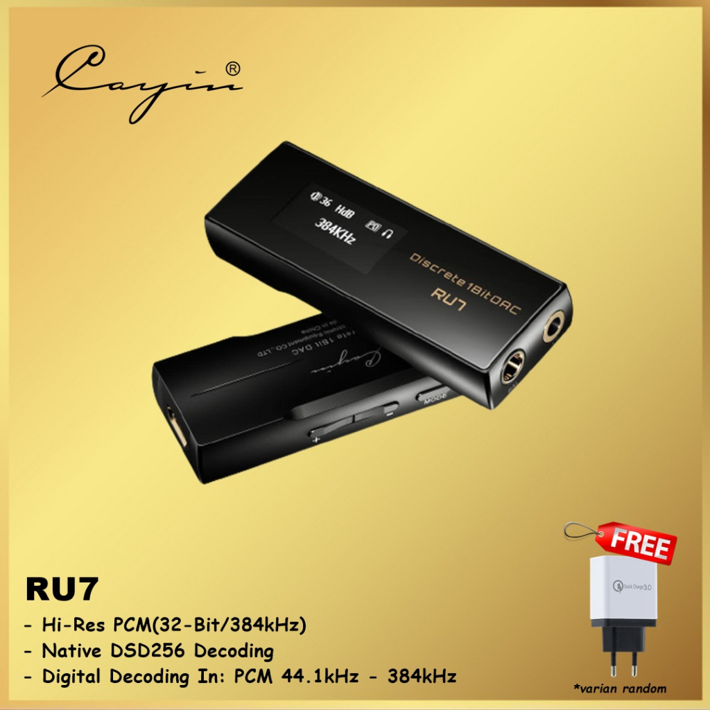 Cayin Ru7 RU 7 Portable Hi-Fi Discrete 1-Bit USB Dongle DAC AMP Dongle