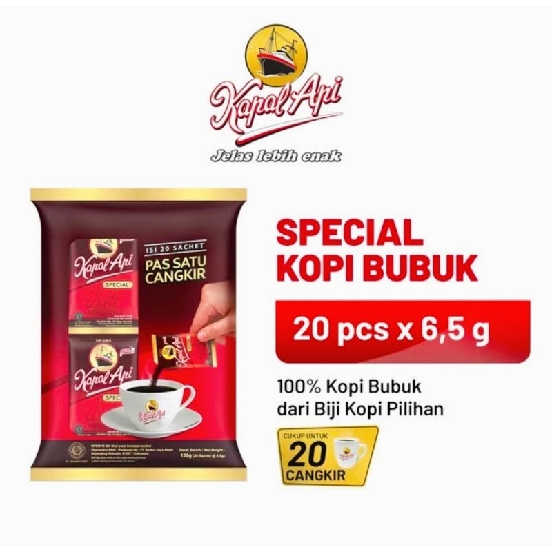 

Kopi kapal api special bubuk 20pcs×6,5g