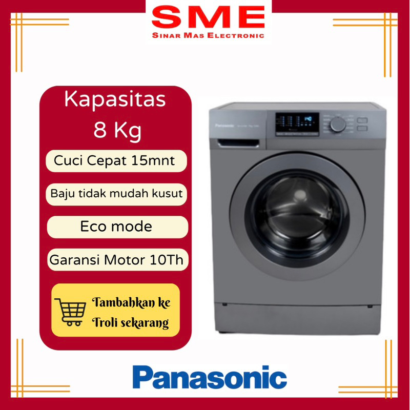 Mesin Cuci 1 Tabung Buka Depan PANASONIC 8Kg