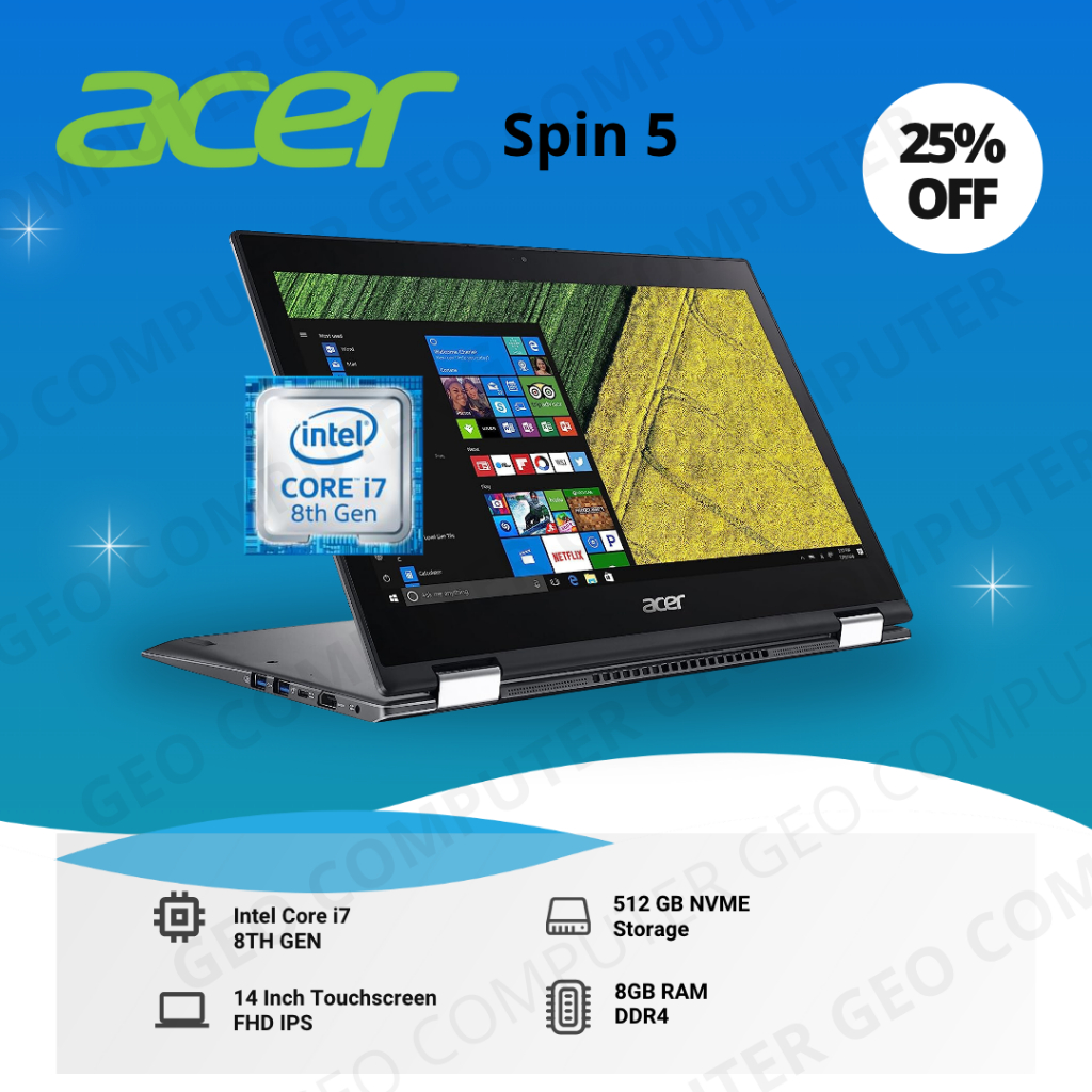 Promo Acer Spin 5 Intel Core i7-8TH/Laptop 2in1/Touchscreen