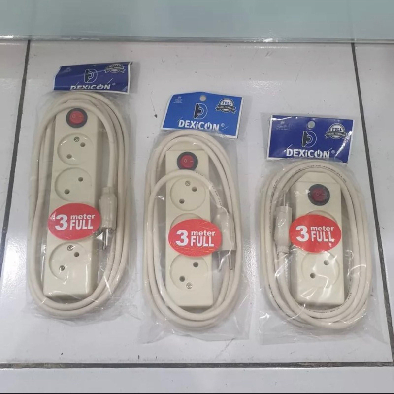 STOPKONTAK KABEL 3 METET GEPENG DEXICON