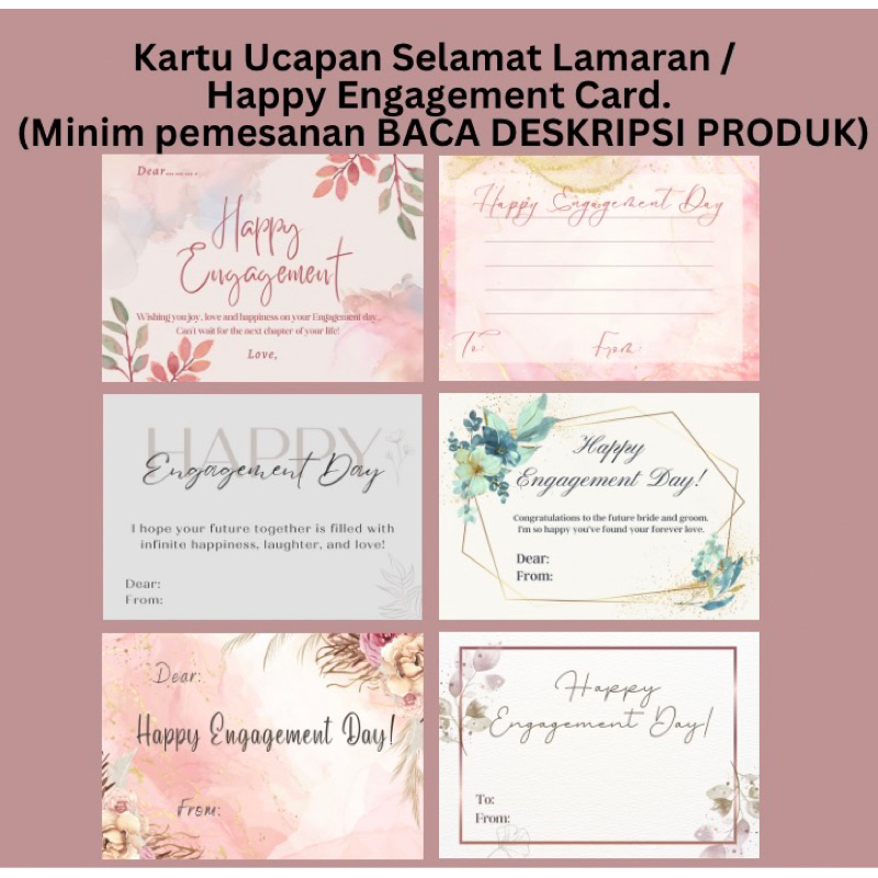 KARTU UCAPAN LAMARAN / KARTU UCAPAN TUNANGAN / HAPPY ENGAGEMENT CARD