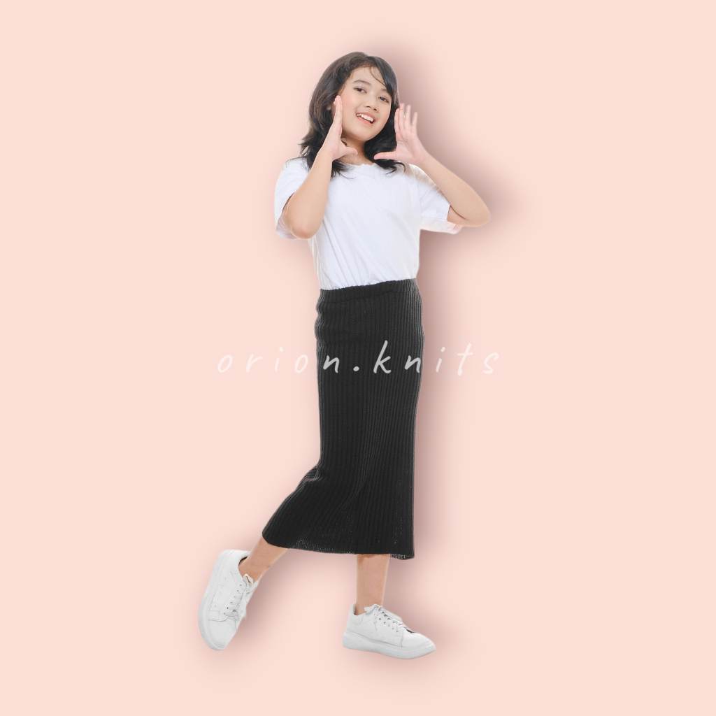 Orion Rok Rajut Anak Salur | Rok Rajut Anak