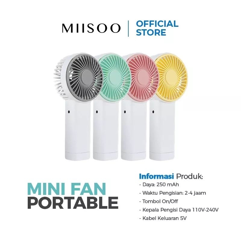 MIISOO Kipas Angin Mini Lipat Portable / Mini Fan / Kipas Genggam Cute / Kipas Kecil