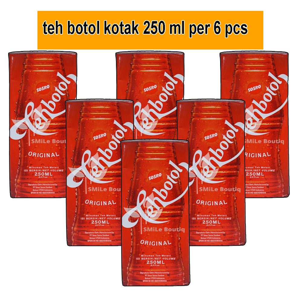 

Teh botol Sosro kotak 250 ml Originals isi 6 Pcs