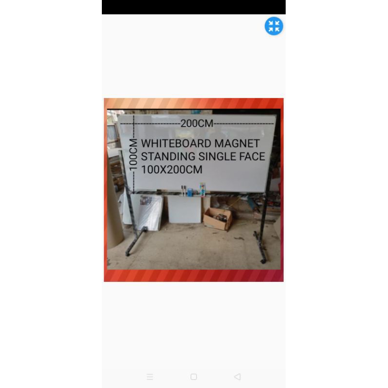 

PAPAN TULIS WHITEBOARD MAGNET STANDING SINGLE FACE 100X200CM
