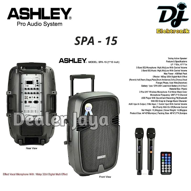 Speaker Portable Ashley SPA 15 / SPA15 - 15 inch