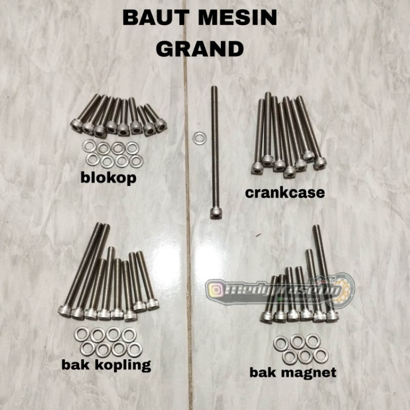 BAUT MESIN HONDA ASTREA GRAND LEGENDA FULL STAINLESS