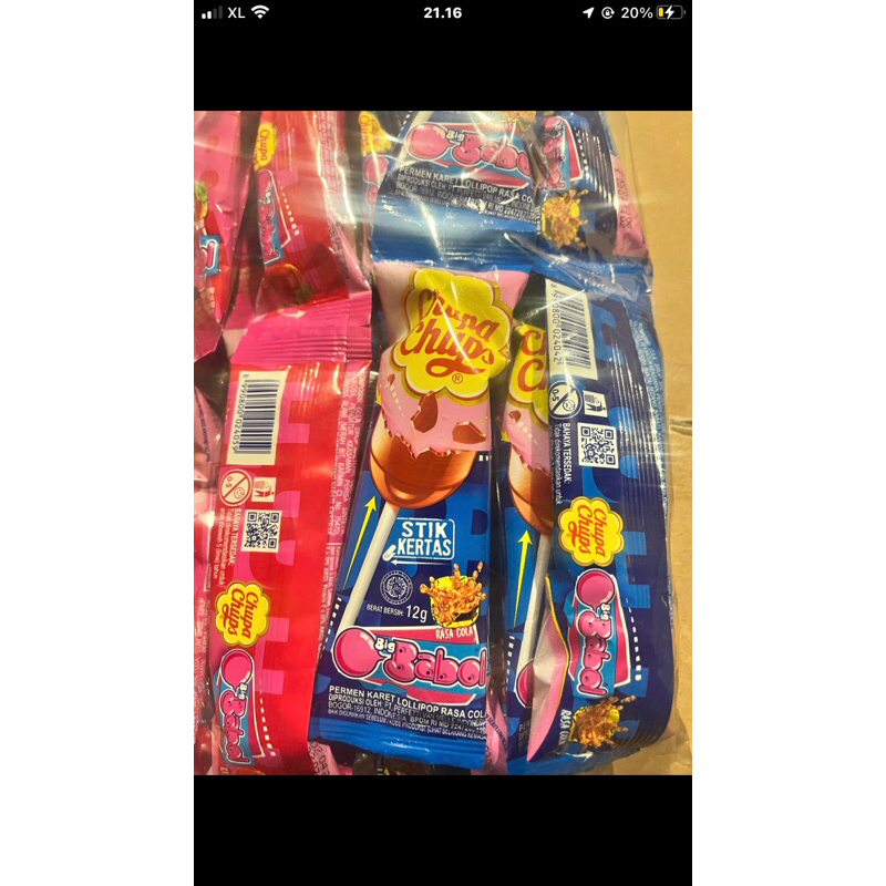 

chupa chups big babol permen karet lollipop per dos