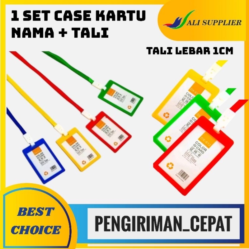 

1 SET ID CARD HOLDER + TALI TEMPAT KARTU / LANYARD NILON TEMPAT KARTU NAMA DENGAN TALI KOMPLIT 1 SET MURAH