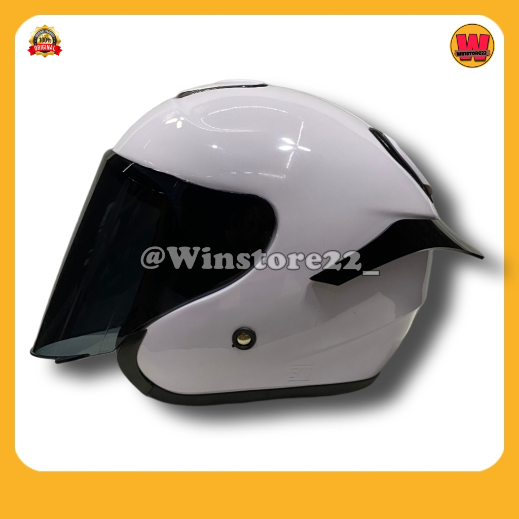Helm Sepeda Motor Half Face Priest Kyoto Solid Whitte Black Pink Gorilla Glossy & Doff Paket Ganteng