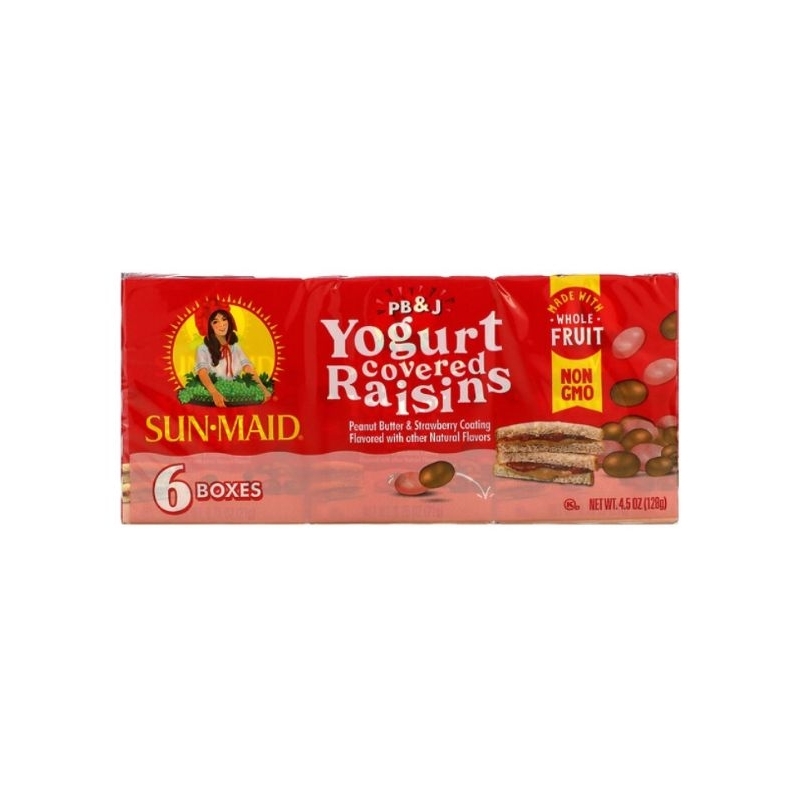 

Sun-Maid Yogurt Covered Raisins Pb&J 6 Boxes 0.75 oz 21 gr Each