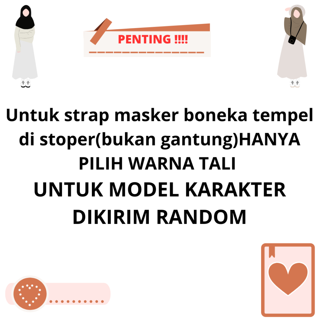 Strap Masker 2 in1 Karet Elastis Stopper karakter Kalung Masker Hijab Wanita Premium