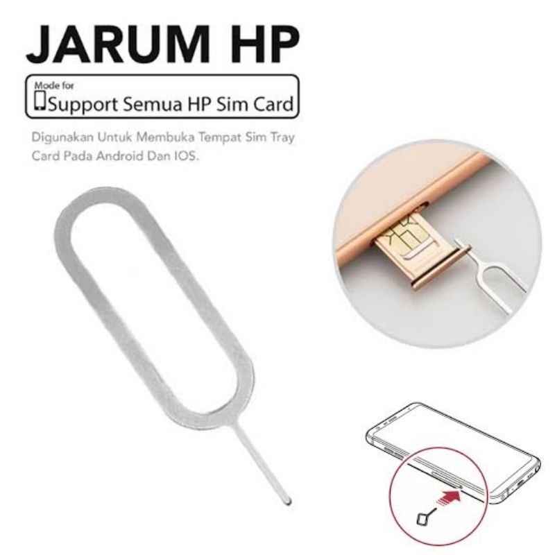 3 Pcs Jarum SIM Card Colokan Kartu SIM Tray Jarum Besi Pembuka SIM Card HP