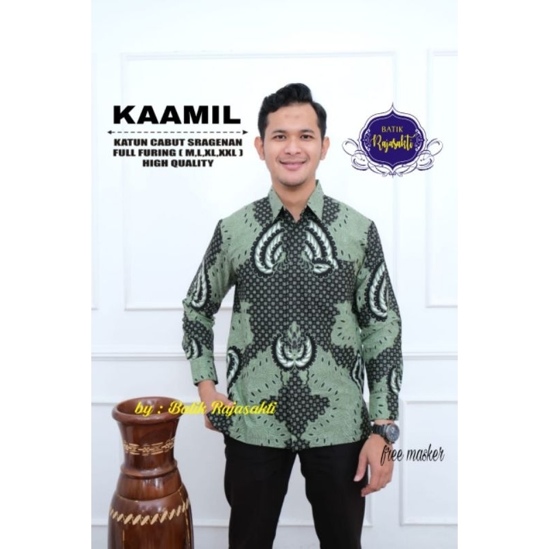 SEKAR MADU Atasan baju batik pria Sagge LENGAN PANJANG SEKAR MADU Lapis furing Reguler fit