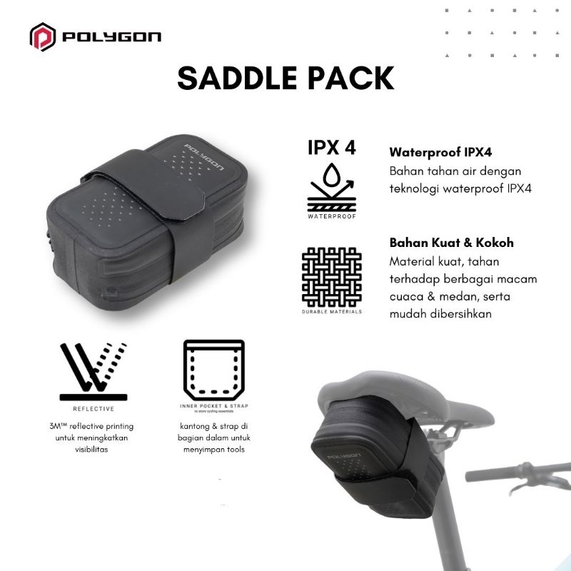 Tas sadel Polygon Sadle pack Polygon waterproof ipx4