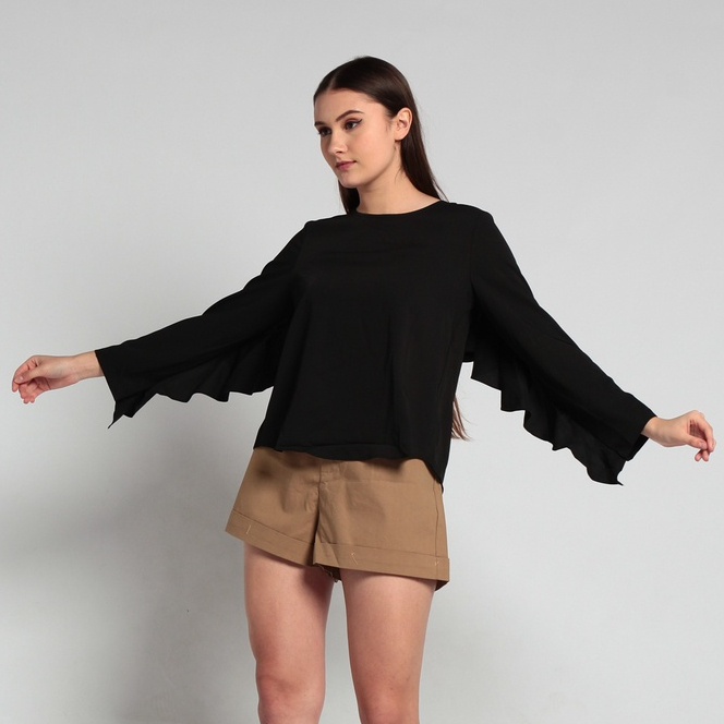 Avenue Baju Atasan Lengan Lebar - Tunic Tunic Winged Ruffle - Tuhik Vintage - Tunik Rumbai - Atasan 