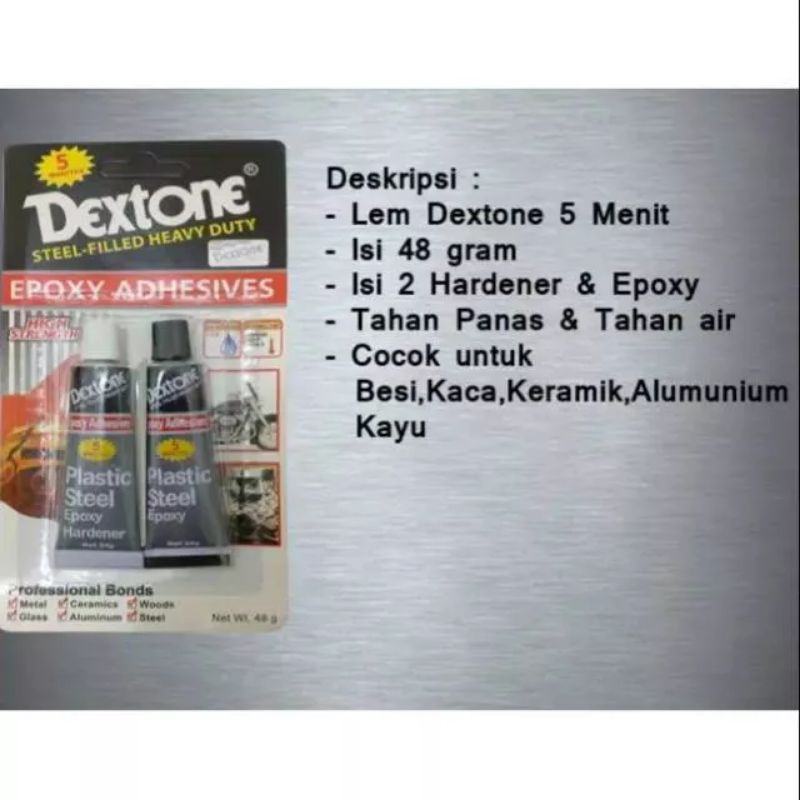 

LEM EPOXY / LEM CAMPUR / LEM BESI SERBANGUNA DEXTONE 5 MENIT