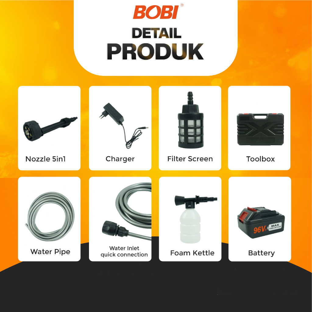 Jet Steam Model Baru (NEW) // Cordless Jet Cleaner - Mesin Cuci Motor Mobil AC Baterai Cordless BOBI