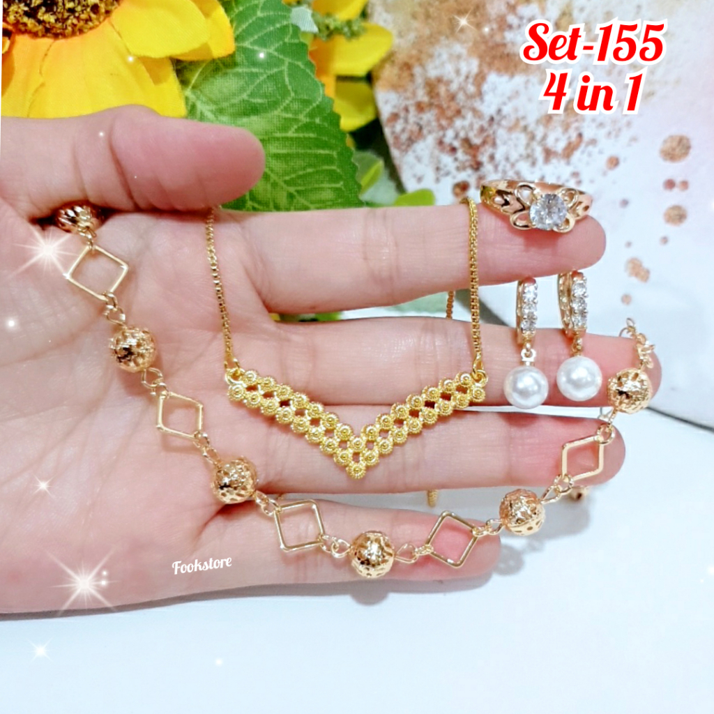 SET KALUNG PERHIASAN DEWASA 4 IN 1 XUPING AKSESORIS/SET-155