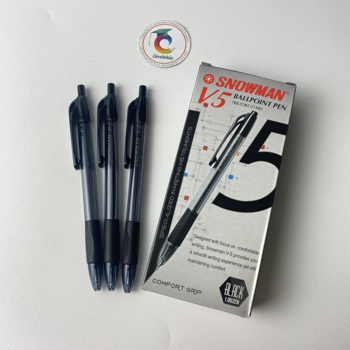 

Pulpen SNOWMAN V5 hitam 0.7mm - 1 pcs