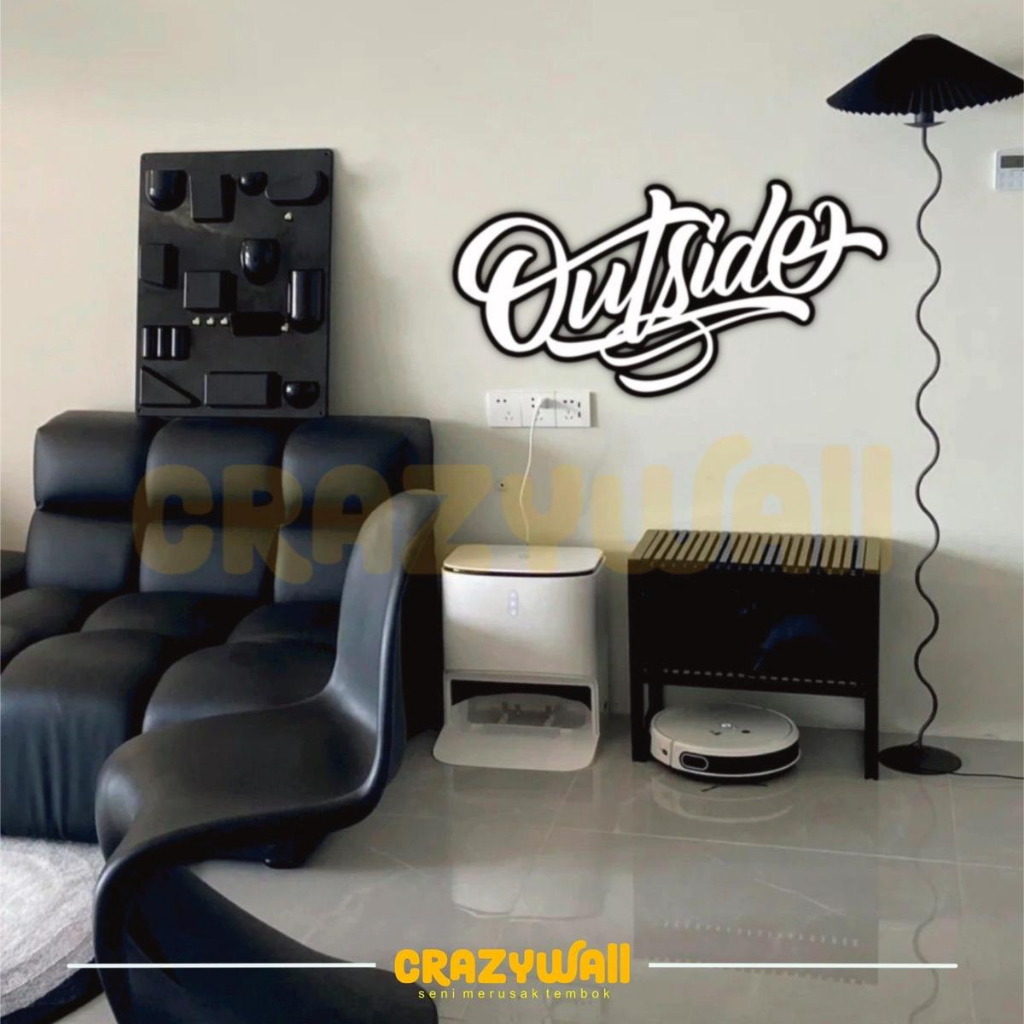 Hiasan dinding lettering “OUTSIDE “ wall decor aesthetic kamar cewek kamar cowok