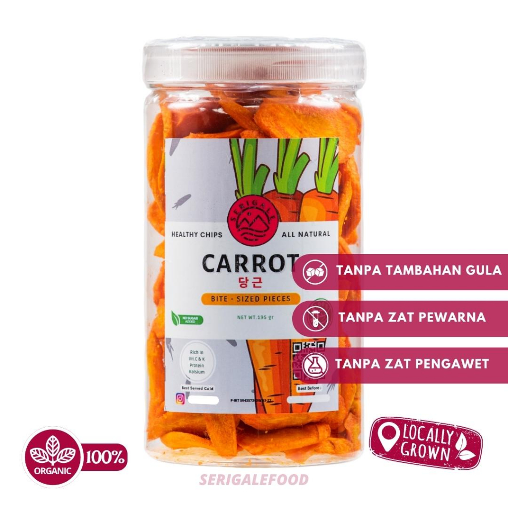 

Serigale Keripik Sayur Wortel I Kemasan Toples 1000 ML I Premium Carrot Chips I Camilan Diet Sehat