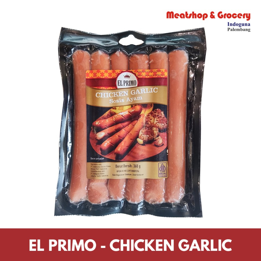 

Sosis El Primo Chicken Garlic | Sosis Ayam 360 Gram