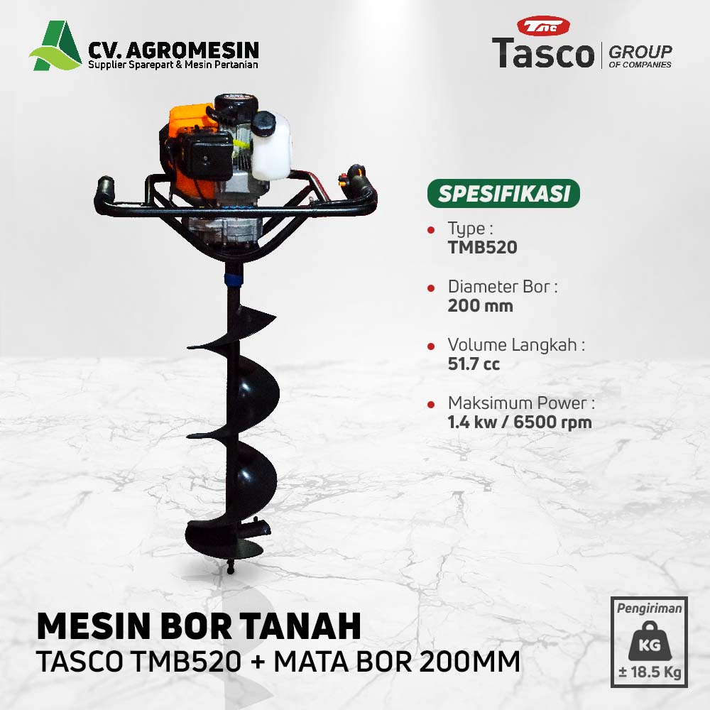 MESIN BOR TANAH TASCO TMB520 MATA BOR 200mm
