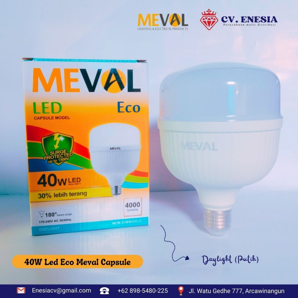 Lampu MEVAL Led 40W Eco Meval Capsule Putih