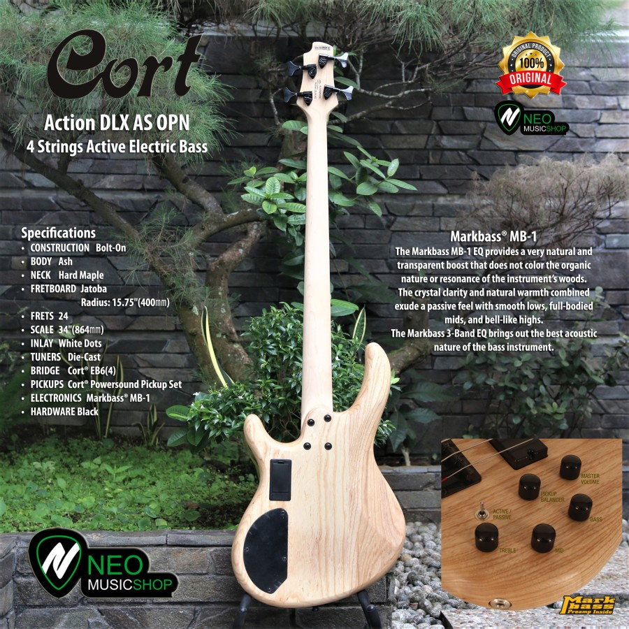 Cort Action DLX AS OPN 4 Strings Active Electric Bass