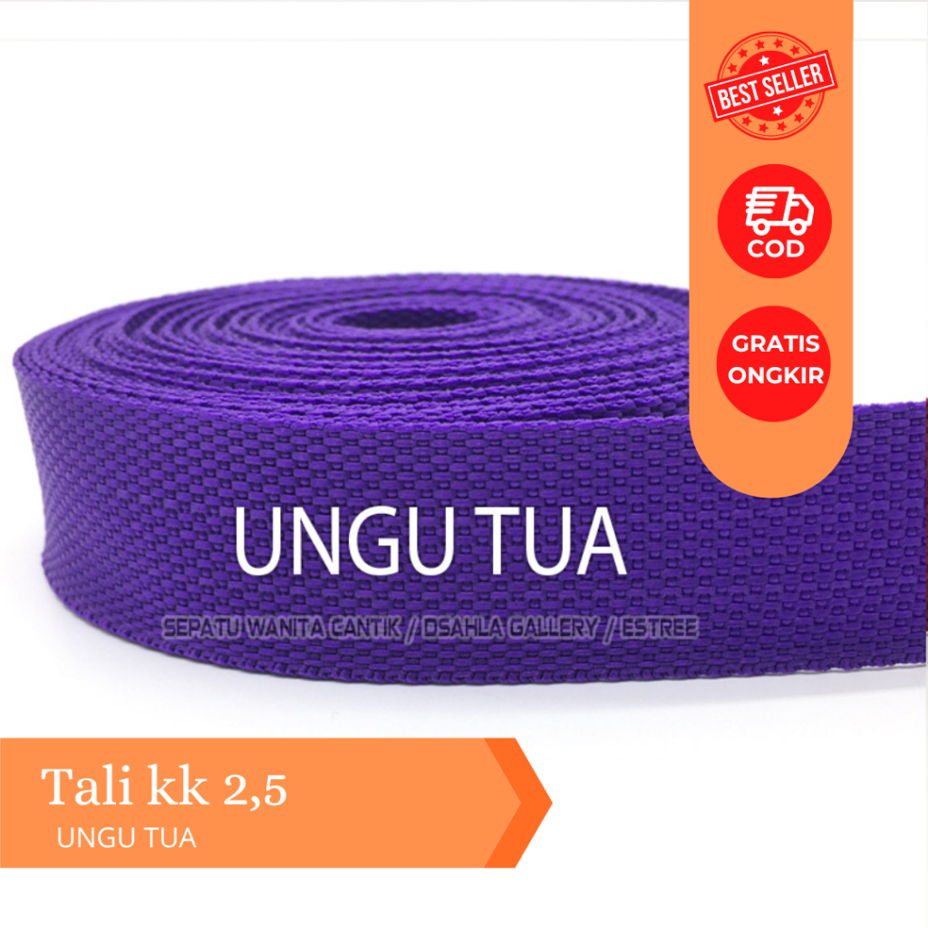 Tali webbing warna Ungu / Tali Webing 2.5 cm Tebal Kuat/ Tali Sling / Tali Webbing / Pita Bisban / B