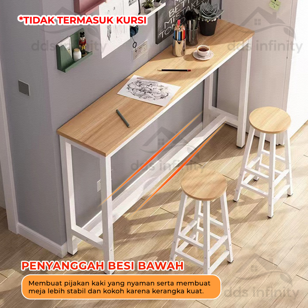 Meja Bar Minimalis Dapur Bambu Meja Makan Cafe Table