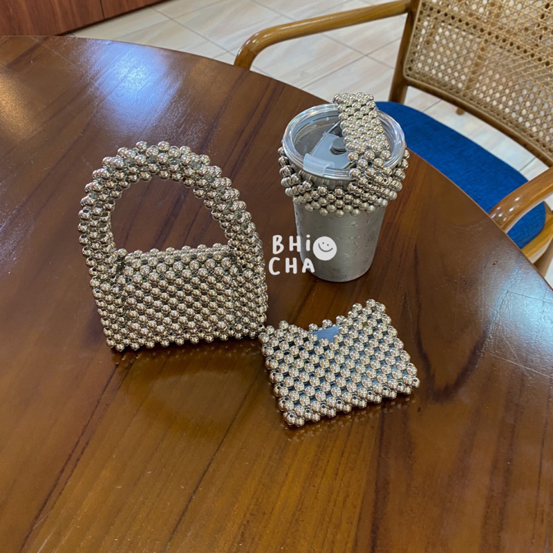 BEADED BAG/BEADS BAG/SILVER BAGS