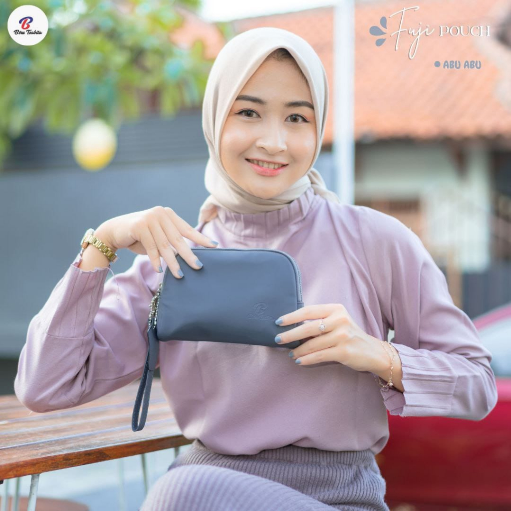 Dompet Wanita / tas wanita mini / dompet lipat termurah / dompet terbaru kekinian Fuji Pouch  Biru T