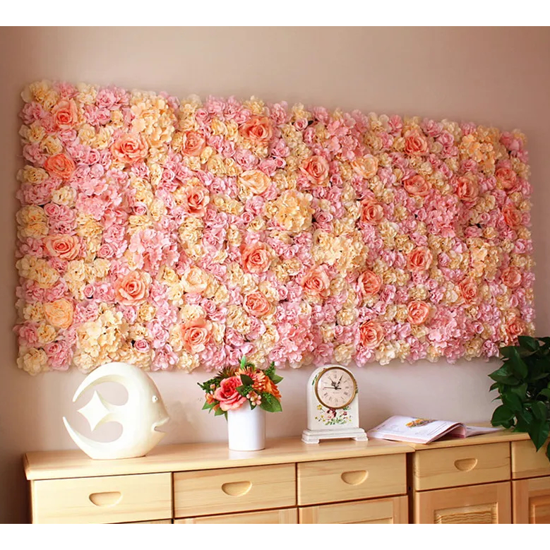 Panel Dinding Karangan Bunga 3D Flower Wall Bahan Sutra Dekorasi Latar Belakang Hiasan Pernikahan Wedding Artificial Flower BG36