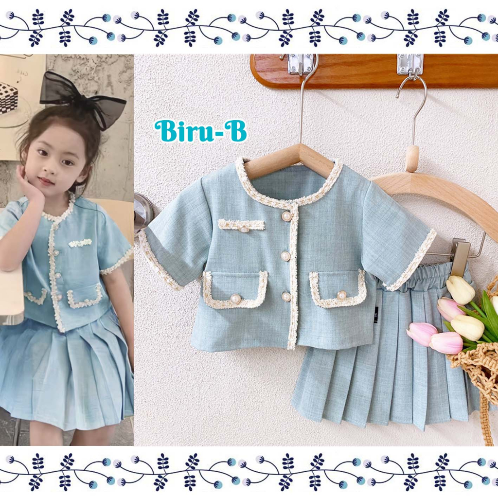 Setelan Anak Import Murah Baju Anak Korea Rompi Anak Perempuan Blouse Anak Kotak
