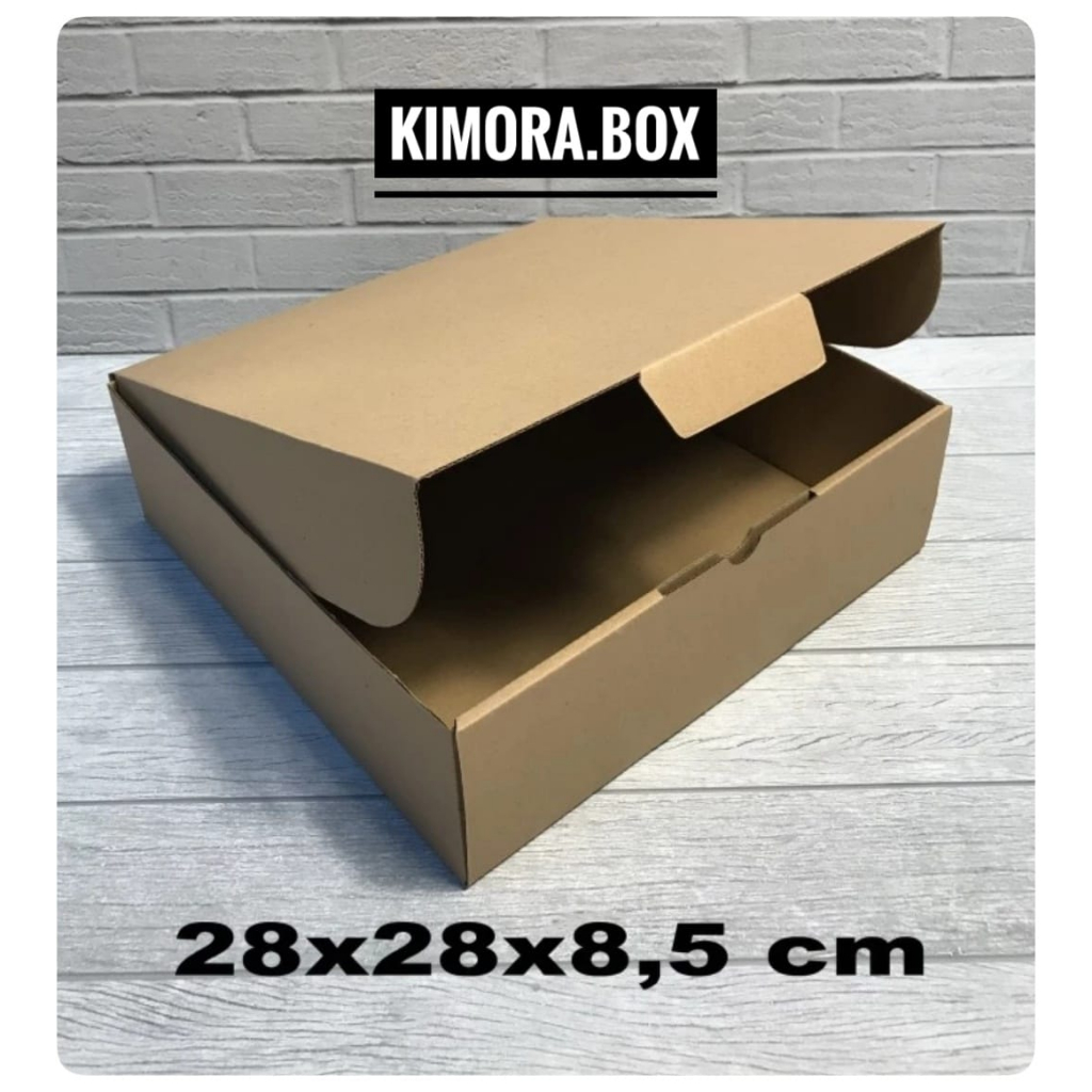 

kardus uk. 28x28x8,5 cm...box karton model pizza/die cut