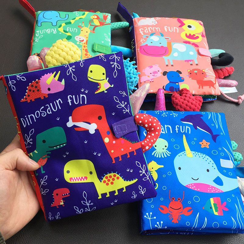 WD Buku Bantal Bayi Mainan Softbook Animal Tail Bayi Buku Kain Bayi Cloth Book Baby Buku Bunyi