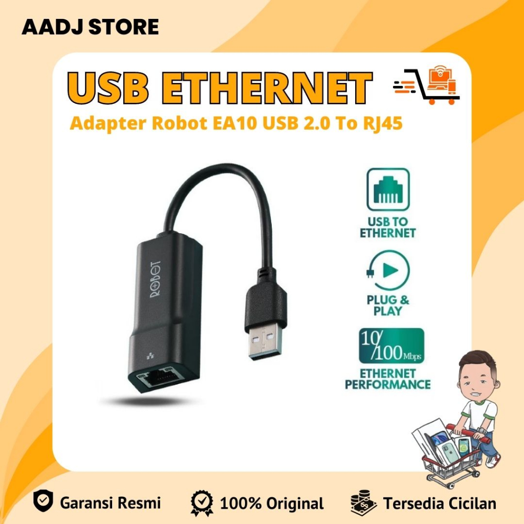 USB Ethernet Adapter Robot EA10 USB 2.0 To RJ45