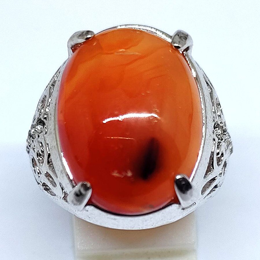 Cincin Pria Batu Akik Noda Hitam Kode 2282