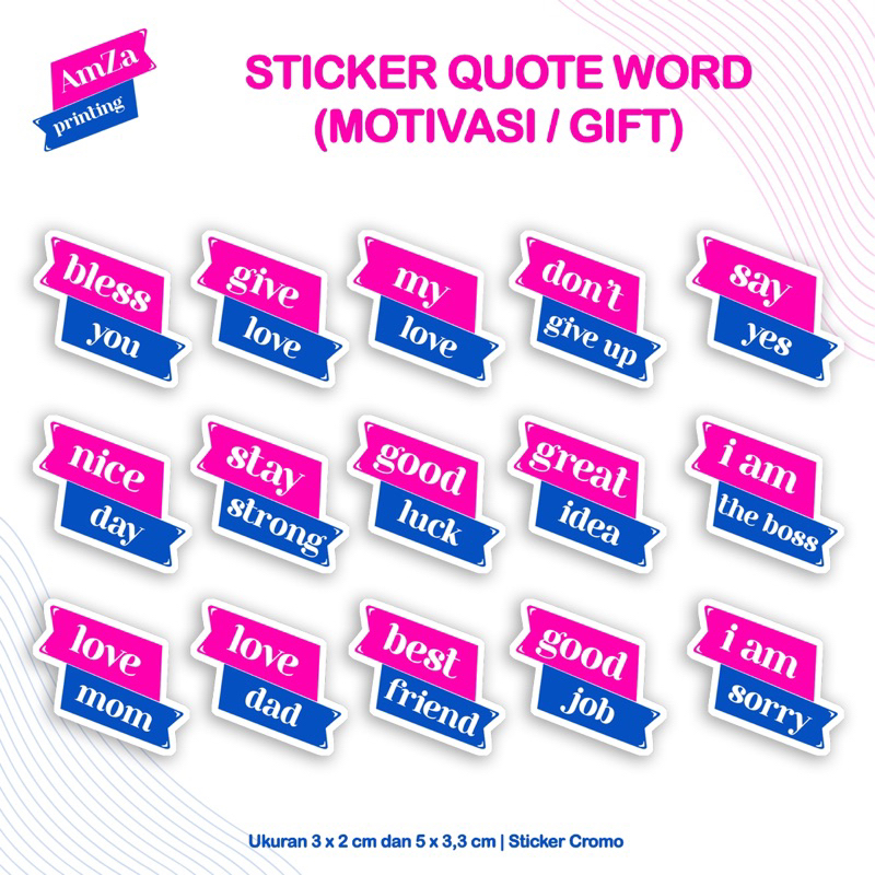 

Sticker Quote Word / Kata Motivasi / Kata Gift (Part 2)