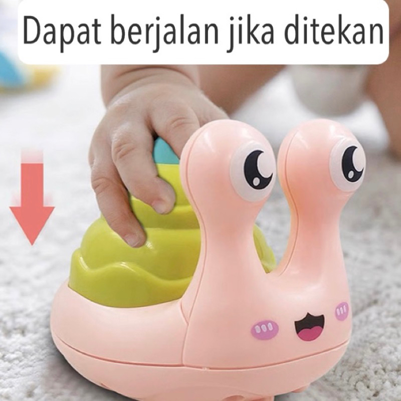 HAPPY Snail TOYS Mainan Siput Tarik Goyang - Mainan Edukasi anak Siput ditekan jalan happy Snail - Mainan Siput Berjalan - Toys Fidget Happy Snail Siput Berjalan