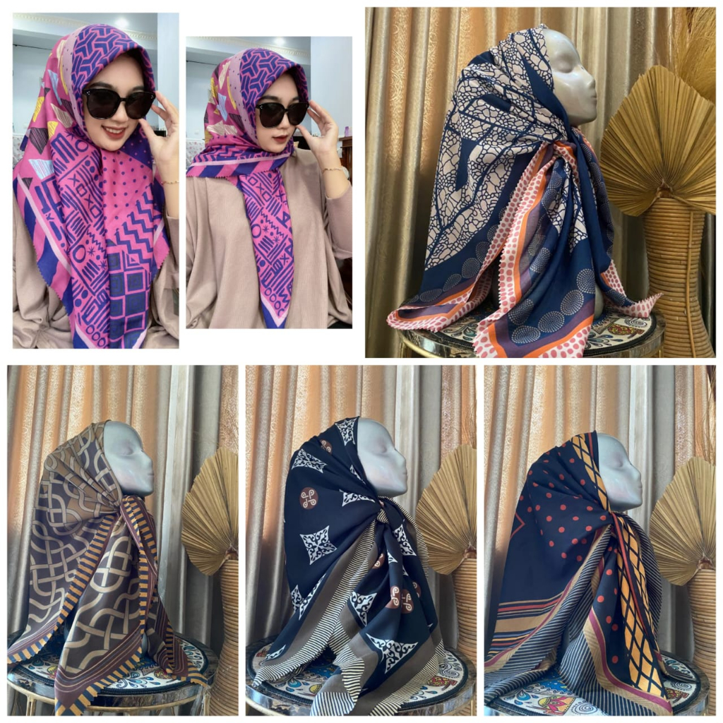 Segi Empat Motif Yurike Katun Voal Premium