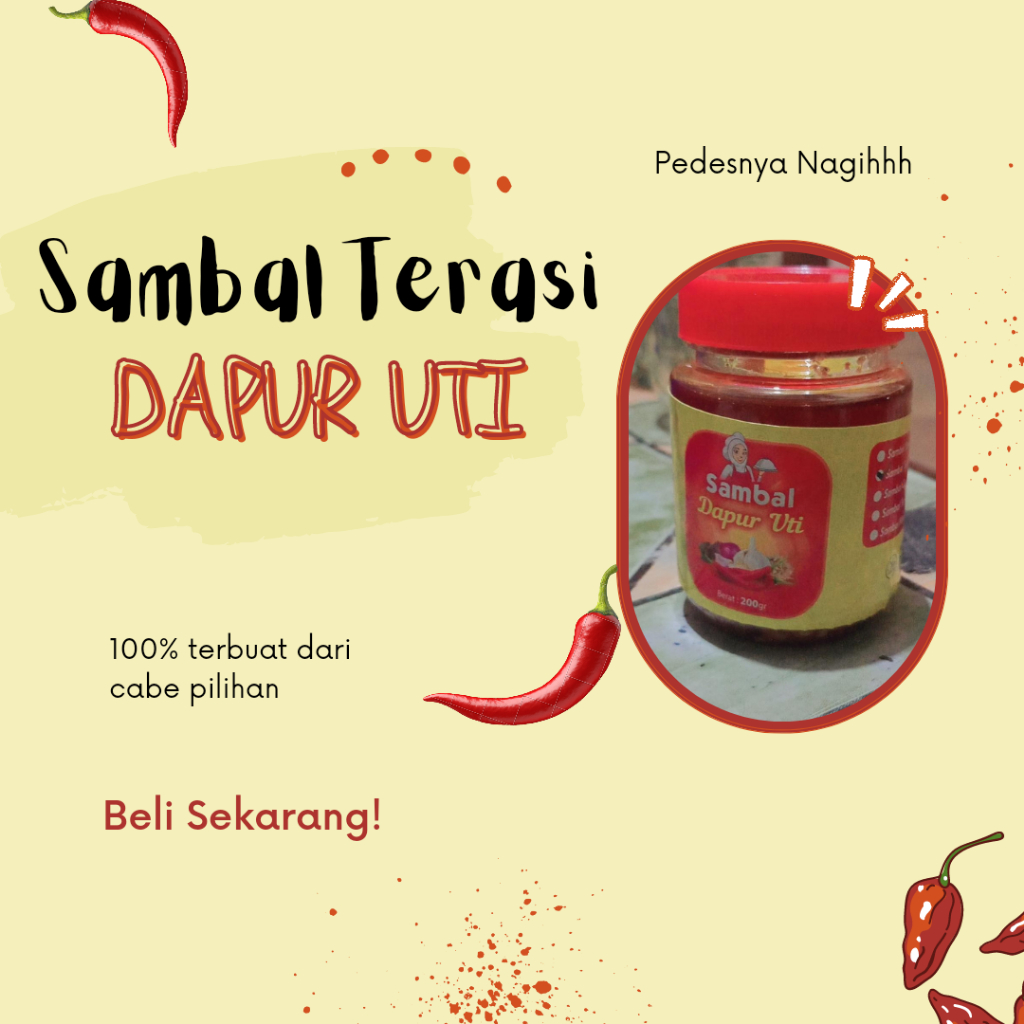 

SAMBAL TERASI DAPUR UTI 200gr Pre Order 1 Hari