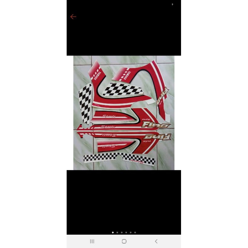 stiker striping yamaha fino karbu 2012 putih merah