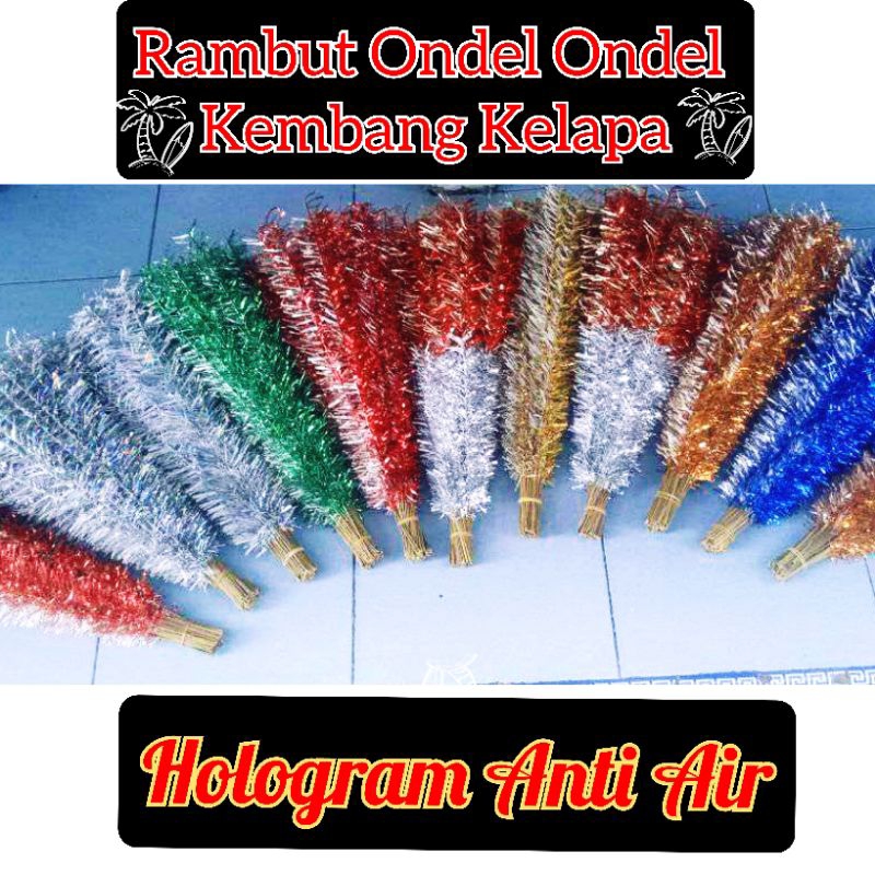 (100.BATANG CAMPUR) Kembang Kelapa Hologram Ondel Panjang 50.Cm