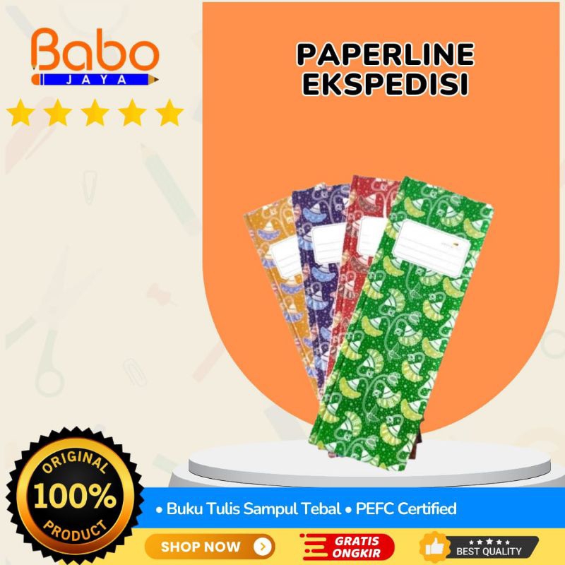 

BABO JAYA Buku Hard Cover Paperline EKSPEDISI , Buku Panjang , Buku Catatan Isi 100lembar