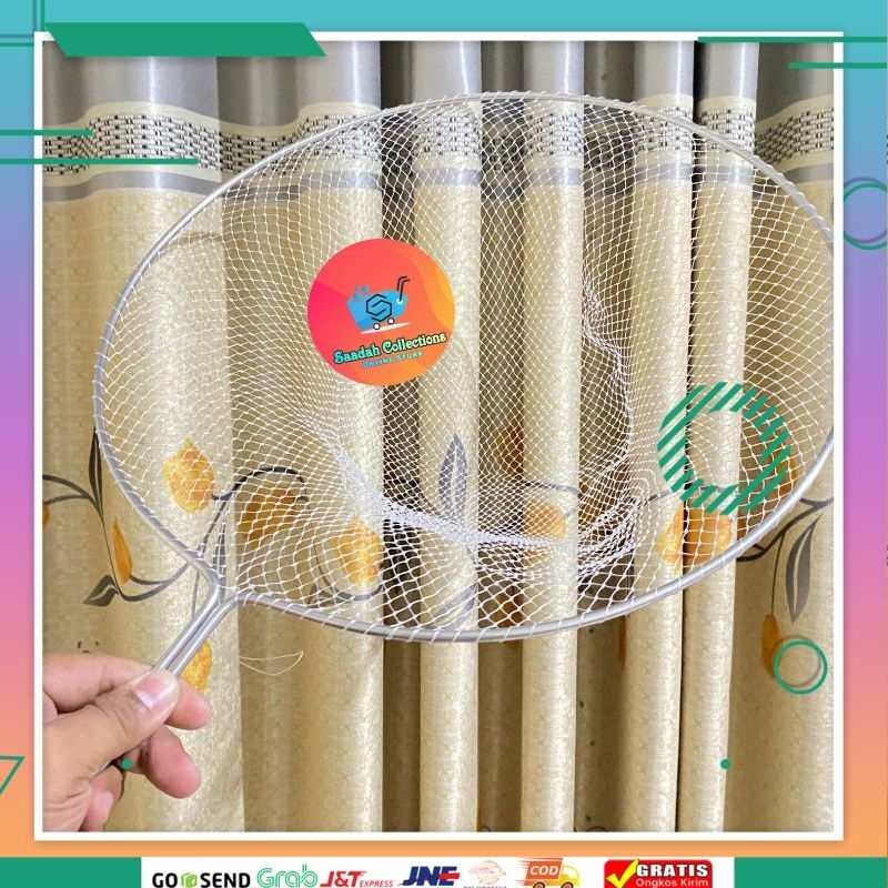 Jaring serok ikan udang lubang kecil ring besi stainless