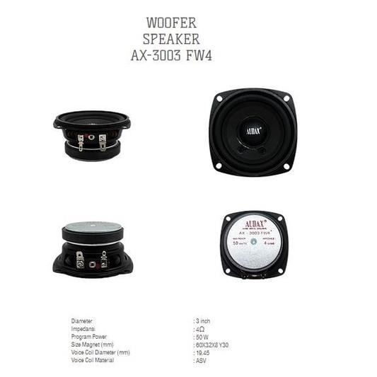AUDAX SPEAKER 3 INCH DAYA 50 WATT AX-3003 / AX3003 WOOFER